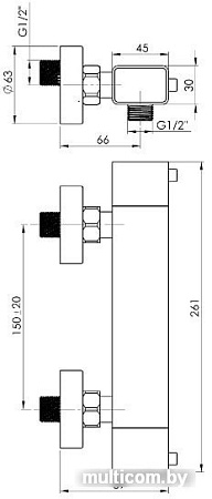 Смеситель Rubineta Thermo-12 H2S0008