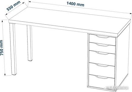 Стол Mebelain Ingar 2/5T (белый)