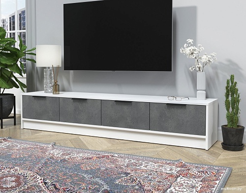 Тумба Интерлиния ТВ Концепт КТ-ТВ4-35 (бетон портленд/белый платинум)