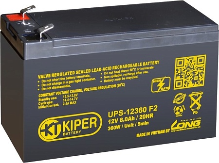 Аккумулятор для ИБП Kiper UPS-12360 F2 (12В/8 А&middot;ч)