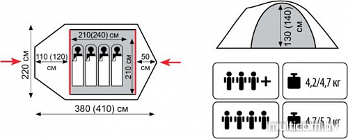 Палатка TRAMP Mountain 4 v2