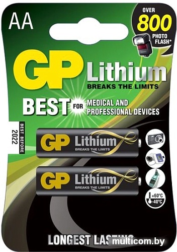 Элементы питания GP Lithium AA 2 шт. GP15LF-2CR2