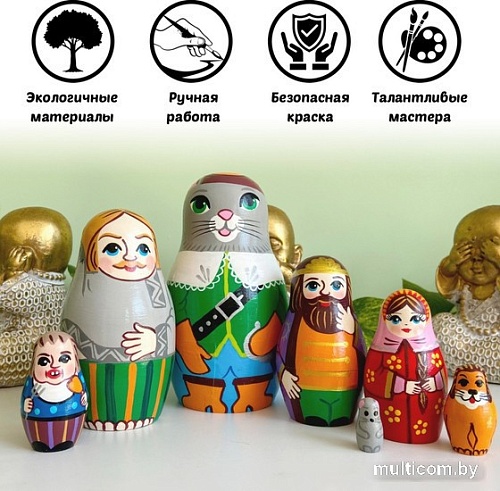 Развивающая игра Брестская Фабрика Сувениров Кот в сапогах 7341 (набор 7 шт)