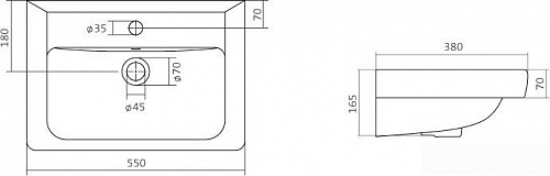 Умывальник Santek Тигода-55 55x38 [1.WH30.2.127]