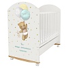 Классическая детская кроватка Indigo My Sleepy Мишка колесо-качалка и ящик (белый)