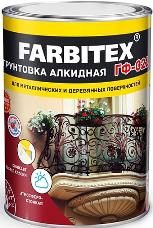 Алкидная грунтовка Farbitex ГФ-021 1.8 кг (красно-коричневый)