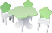 Мебель для кукольного домика Paremo Стол и стулья Цветок PFD120-46