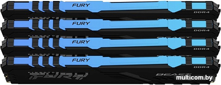 Оперативная память Kingston FURY Beast RGB 4x8GB DDR4 PC4-24000 KF430C15BBAK4/32