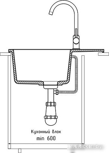 Кухонная мойка GranFest QUARZ GF-UR-658L (черный)