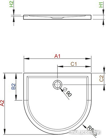 Душевой поддон Radaway Delos P 100x90 [4Z19035-03N]