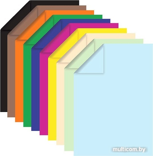Набор цветной бумаги BRAUBERG Тонированная в массе 124715 (10 цв, 100 л)