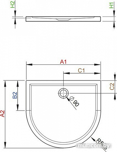 Душевой поддон Radaway Delos P 100x90 [4Z19035-03N]