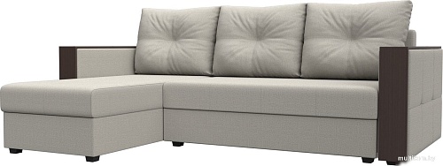 Угловой диван Лига диванов Валенсия Лайт левый 125970L (рогожка амур бежевый)