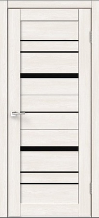 Межкомнатная дверь Velldoris Eco Flex City 2 80x200 (дуб бьянко/стекло лакобель черное)