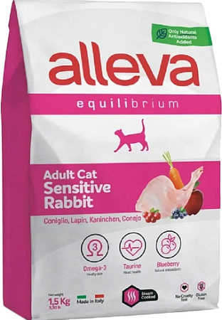Сухой корм для кошек Alleva Equilibrium Sensitive Rabbit 1.5 кг
