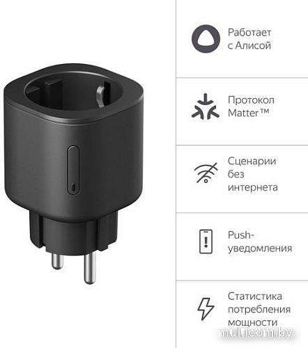 Умная розетка Яндекс YNDX-00540BLK (черный)