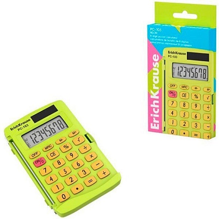 Калькулятор Erich Krause PC-103 Neon 62018 (желтый)