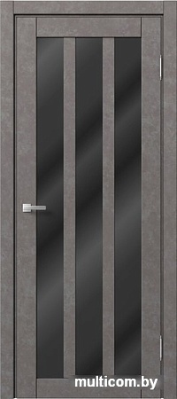 Межкомнатная дверь MDF-Techno Dominika Loft 403 60x200 (бетон серый/лакобель черный)