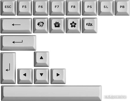 Клавиатура Akko 5075S Black & Sliver (Akko Cream Yellow V3 Pro)