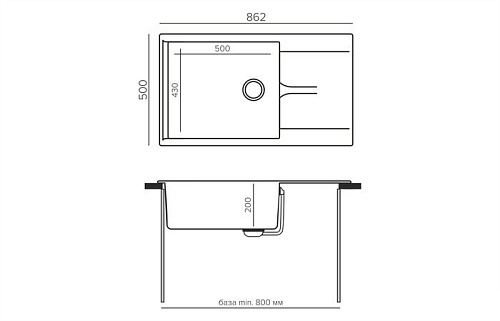 Кухонная мойка Polygran Gals 862 (кремовый)
