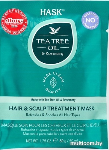 Маска HASK Укрепляющая С маслом чайного дерева и экстрактом розмарина 50 мл