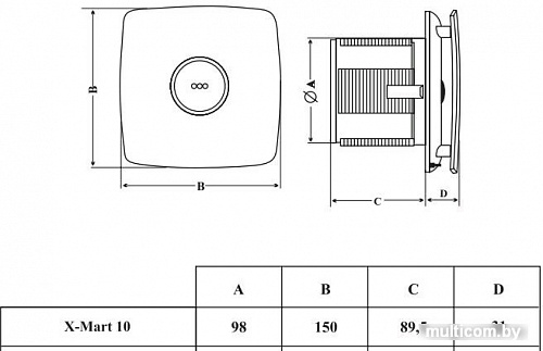 Вытяжной вентилятор CATA X-MART 10
