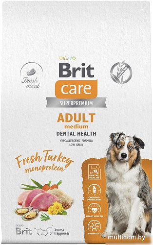 Brit Care Dog Adult M Monoprotein Dental Health 12 кг