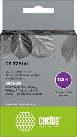 Картридж CACTUS CS-TZE141 (аналог Brother TZE141)