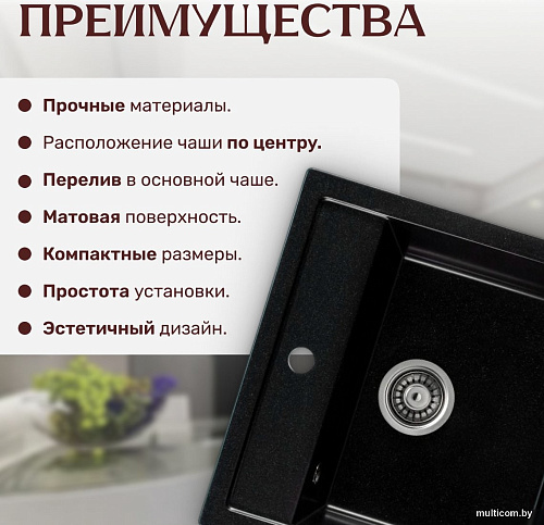 Кухонная мойка Saniteco Terra (оникс)