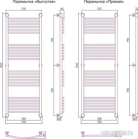 Полотенцесушитель Сунержа Богема+ 1500x500 00-0220-1550