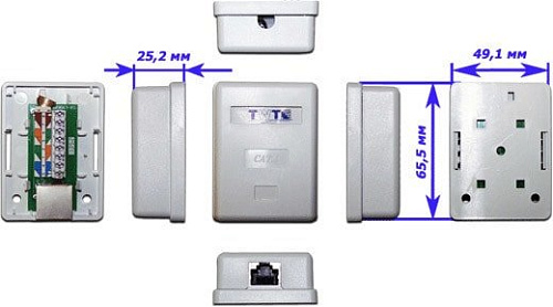 Розетка компьютерная TWT TWT-SM1-45/S6-WH