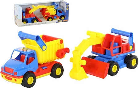 Полесье КонсТрак автомобиль-самосвал + экскаватор колёсный 40855