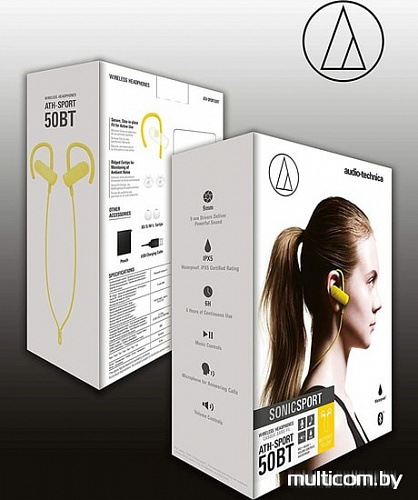 Наушники Audio-Technica ATH-SPORT50BT (желтый)