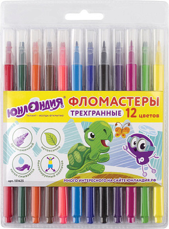 Фломастеры Юнландия Зоопарк 151425 (12шт)
