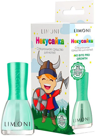 Лак для ногтей детский Limoni No bite pro growth Некусайка Bambini Викинг 7 мл