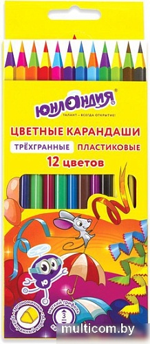 Набор цветных карандашей Юнландия Карнавал 181684 (12цв)