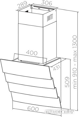 Кухонная вытяжка Midea MH60AN780GW