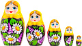 Развивающая игра Брестская Матрешка Девушка с сиренью и ромашками (набор 5 шт)