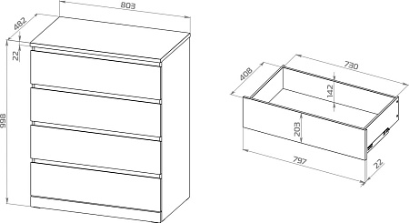 Комод Mio Tesoro Varma Prime 4 (белый)