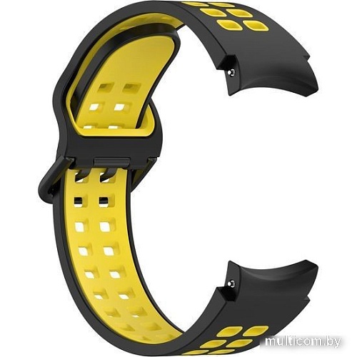 Ремешок Rumi Extreme силиконовый для Samsung Galaxy Watch4/5 (20 мм, черный/желтый)