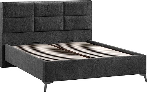Кровать Трия Делана Тип 1 с подъемным механизмом 160x200 (микровелюр Wellmart Graphite)
