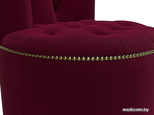 Пуфик Лига диванов Саваж (микровельвет, бордовый/черный)