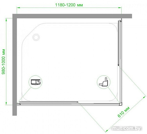 Душевой уголок Royal Bath RB1120HPD-T-CH 120x100