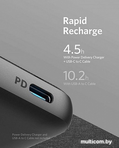 Портативное зарядное устройство Anker PowerCore Sense 10000 PD Fabric (черный)