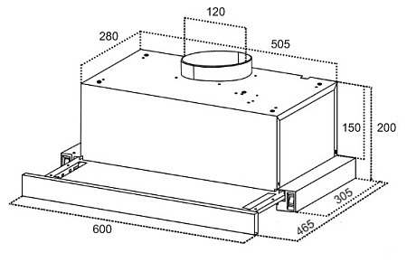 Встраиваемая вытяжка GERMES Stash Plus 60 BK