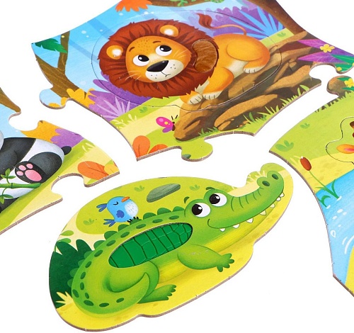 Развивающая игра Puzzle Time Зверята джунглей 4674428 (13 эл)