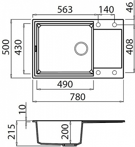 Кухонная мойка Elleci Easy 310 Full Black 40