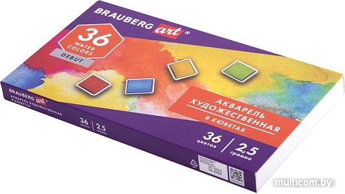 Акварельные краски BRAUBERG Art Debut 191779 (36 цветов)
