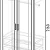 Шкаф распашной Интермебель Марсель 580 2 зеркала МР-08 (дуб крафт золотой)