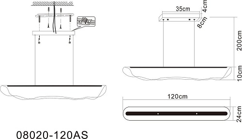 Подвесная люстра Kinklight Майра 08020-120AS.19 (черный)